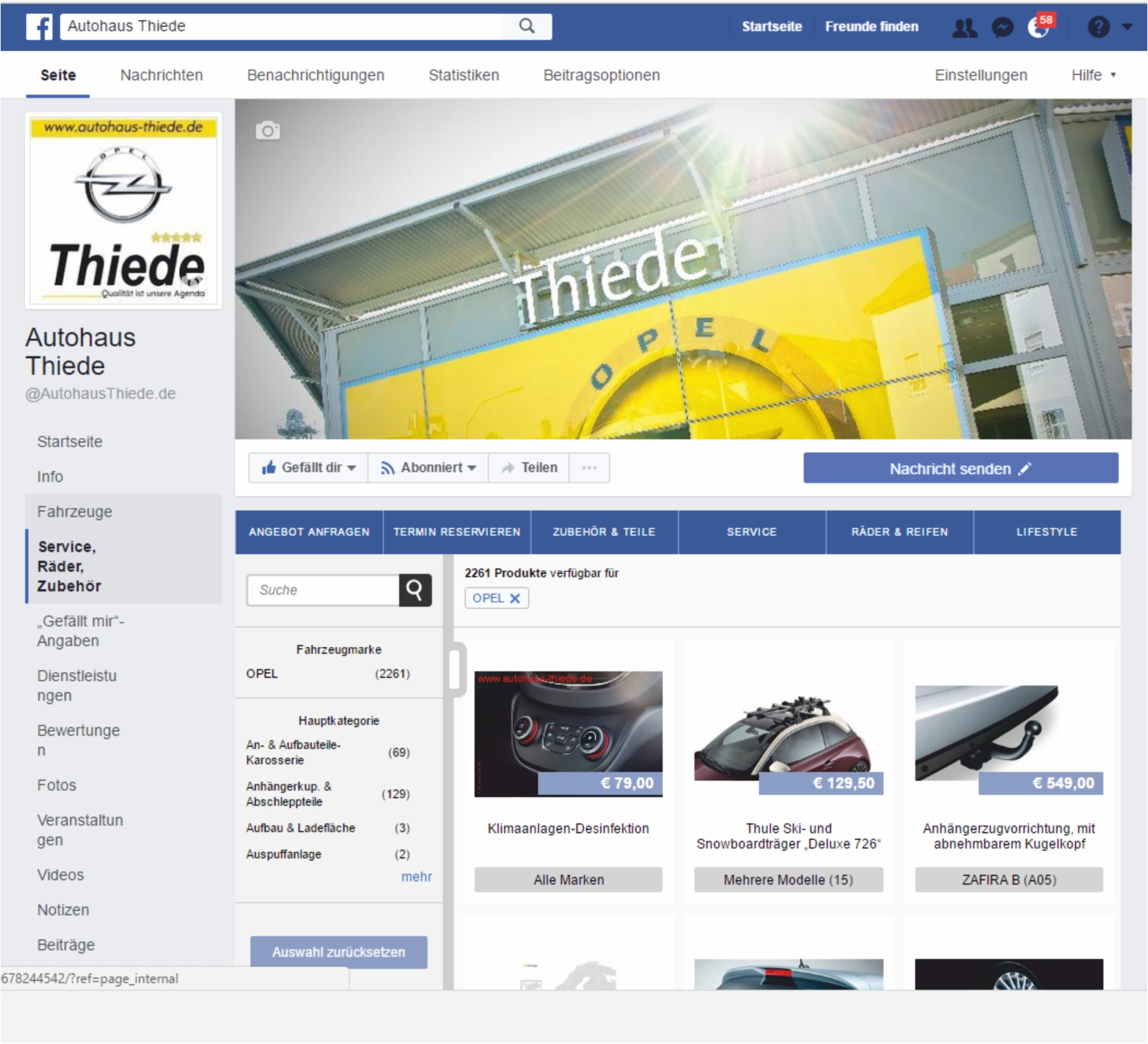 Autohaus Thiede auf Facebook & YouTube