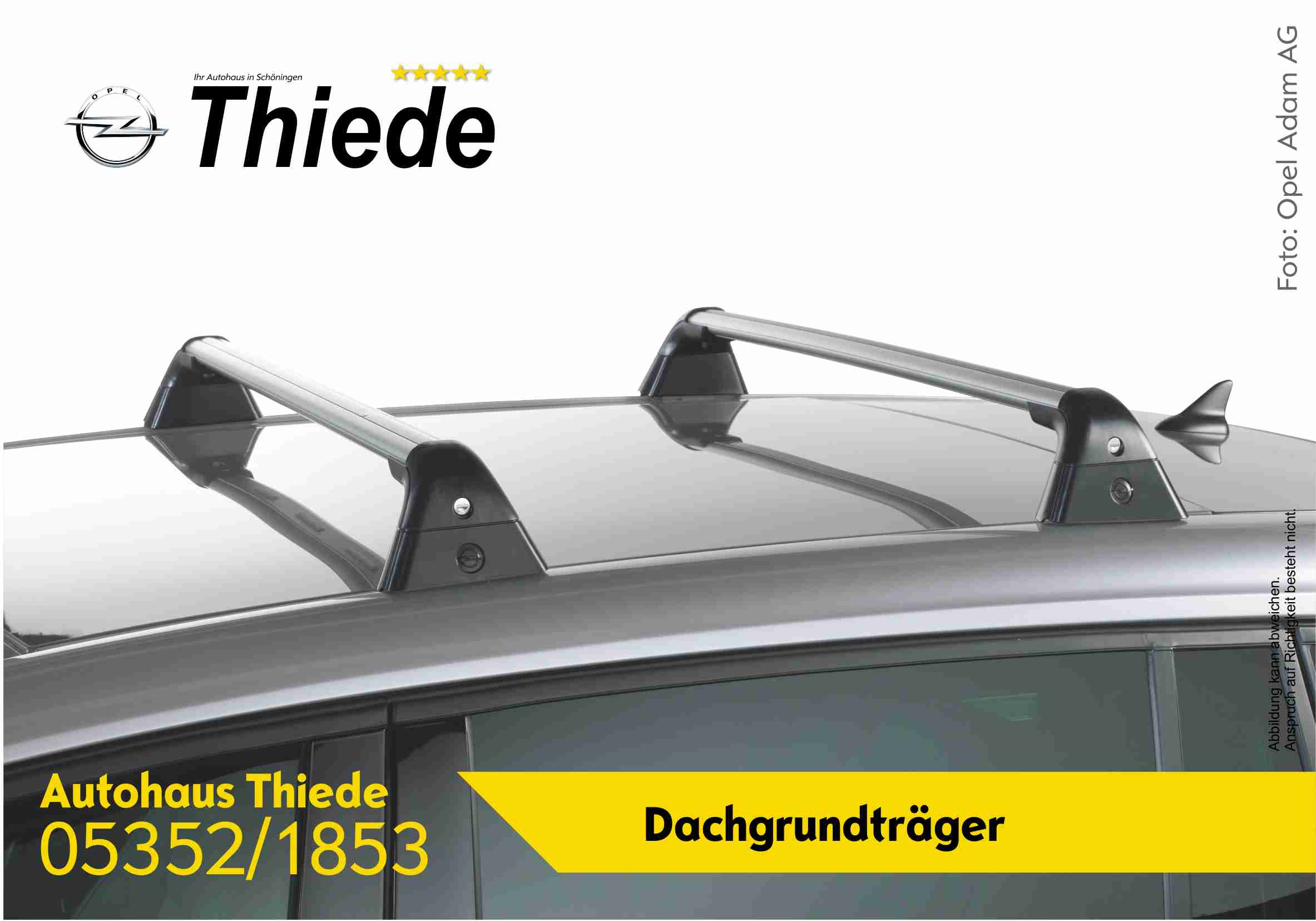 Mietsysteme Dachträger Dachboxen Fahrradträger Opel Autohaus Thiede 05352/1853