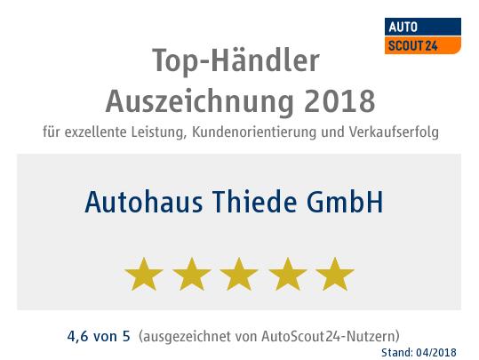 Autohaus Thiede ist einer der besten Fahrzeughändler 2018